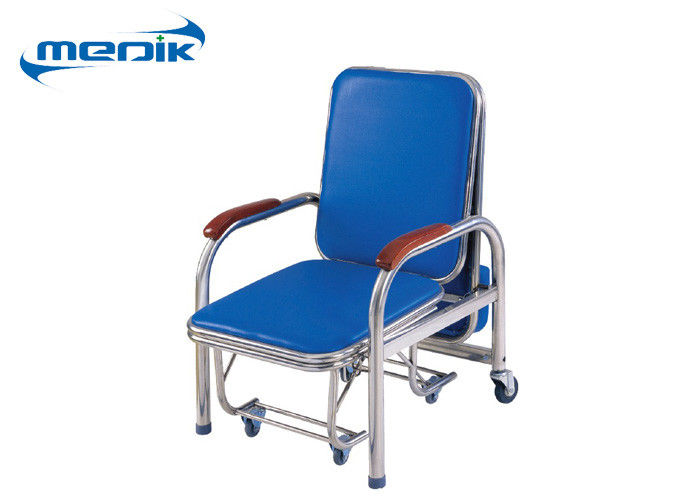 折る病院の家具は足車が付いている椅子付きのステンレス鋼の付随のベッドの議長を務めます