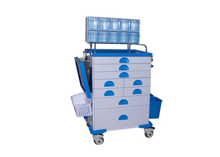 耐久の鉄骨構造の医学のカートの麻酔のための複数の大箱の容器