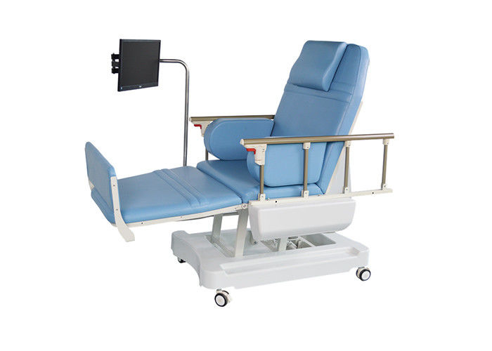 高さの足車の調節可能な電気透析のベッドの献血者の椅子の折るガードレール